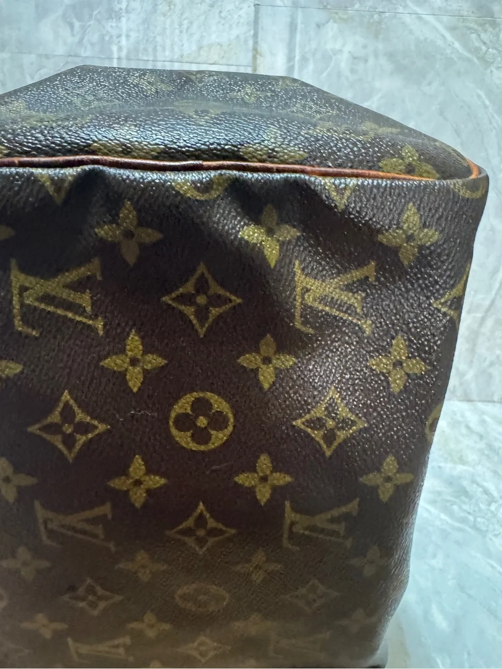 Louis Vuitton Monogram Canvas Top-Handle Bag speedy 30 in Brown and Tan